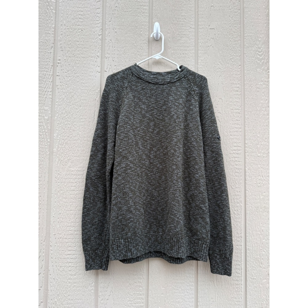 Stone Island XL Sweater Marled Knit Gorpcore Wool Blend Crewneck Olive